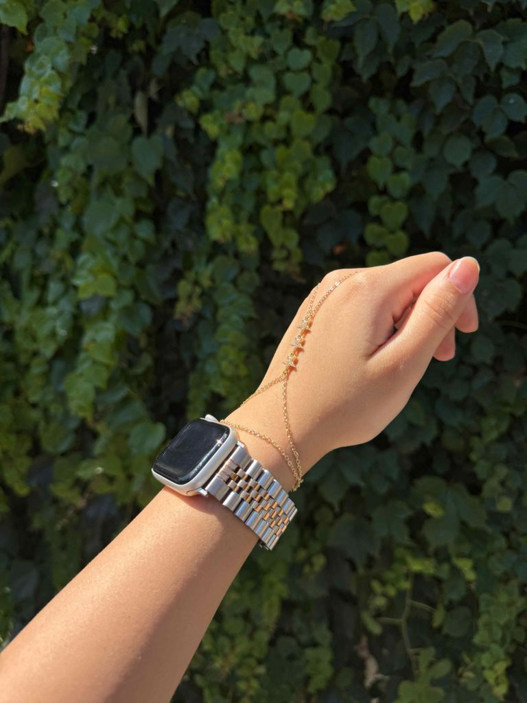 gümüş-rose gold Premium Çelik Kordon
