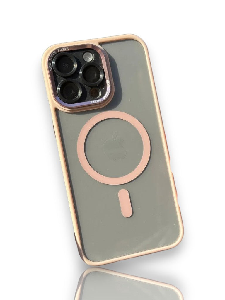 Kamera lens korumalı MagSafe destekli kılıf-Pembe