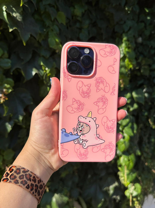 tom & jerry  dinazor baskılı süet telefon kılıfı