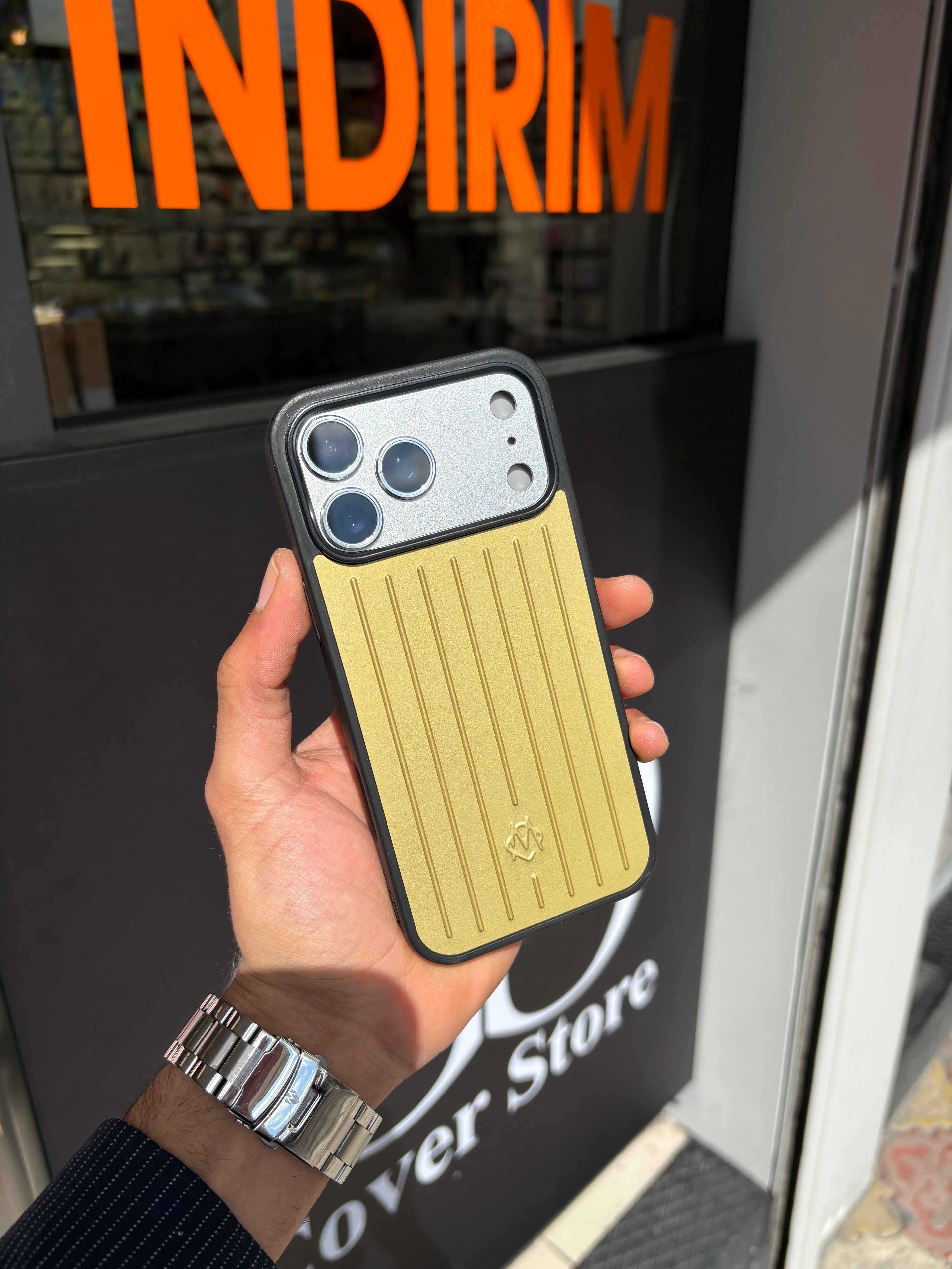 RMW Premium çizgili kılıf-Gold