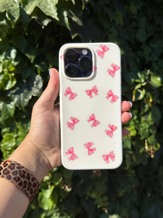 pembe fiyonklar  baskılı desenli  süet telefon kılıfı