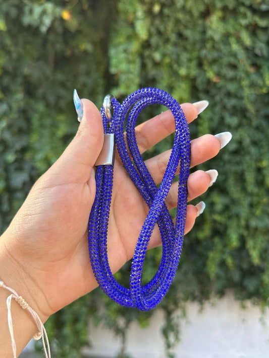 Lacıvert swarovski taşlı boyun askısı