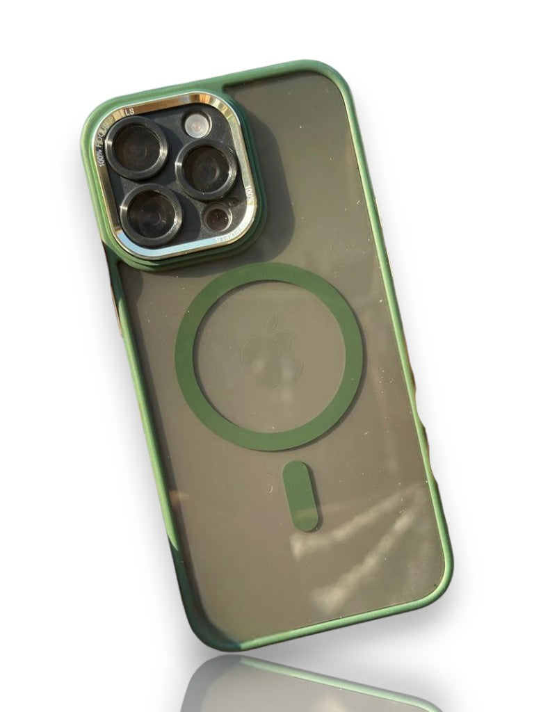 Kamera lens korumalı MagSafe destekli kılıf-Koyu Yeşil