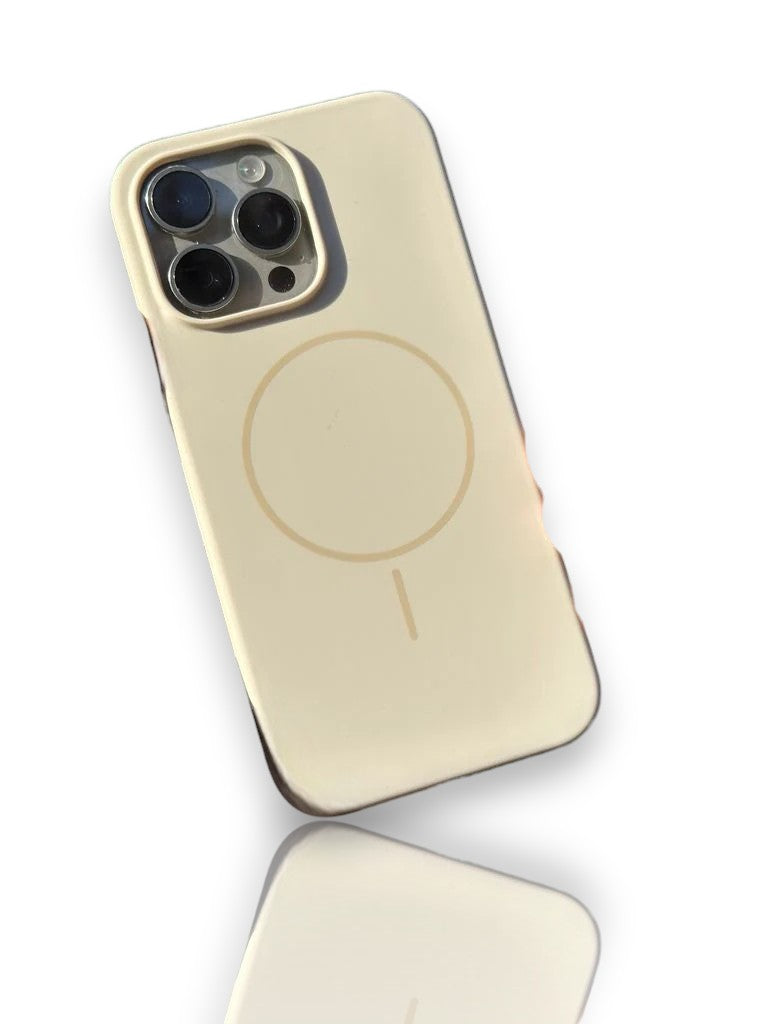 Leke Tutmayan Kadife İç Kaplamalı magsafeli Lansman Kılıf –krem