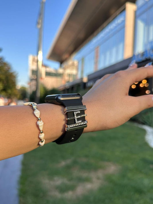 Apple Watch Silver E Harfli Charm Seti