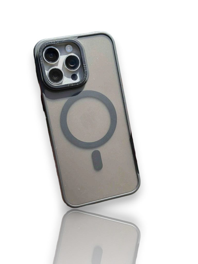 mat şeffaf magsafe destekli sert mika-Siyah