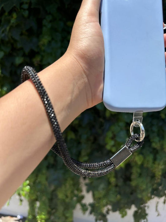 siyah swarovski taşlı bilek askısı