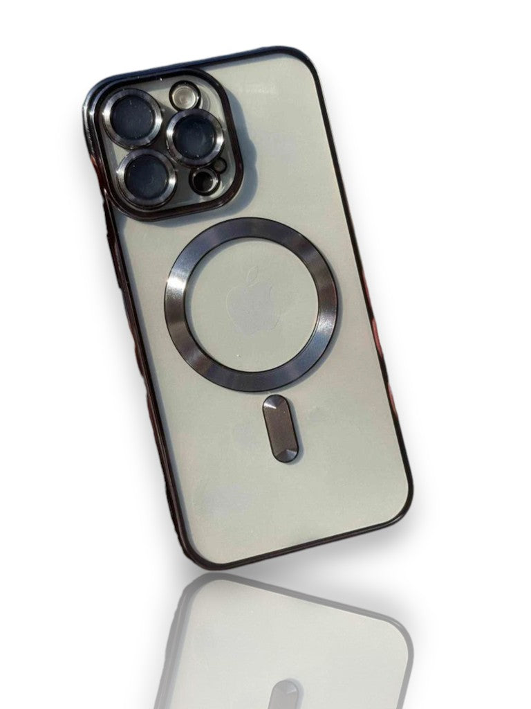 MagSafe Destekli Parlak Telefon Kılıfı-Siyah