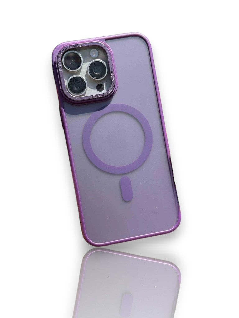 mat şeffaf magsafe destekli sert mika-Derin Mor