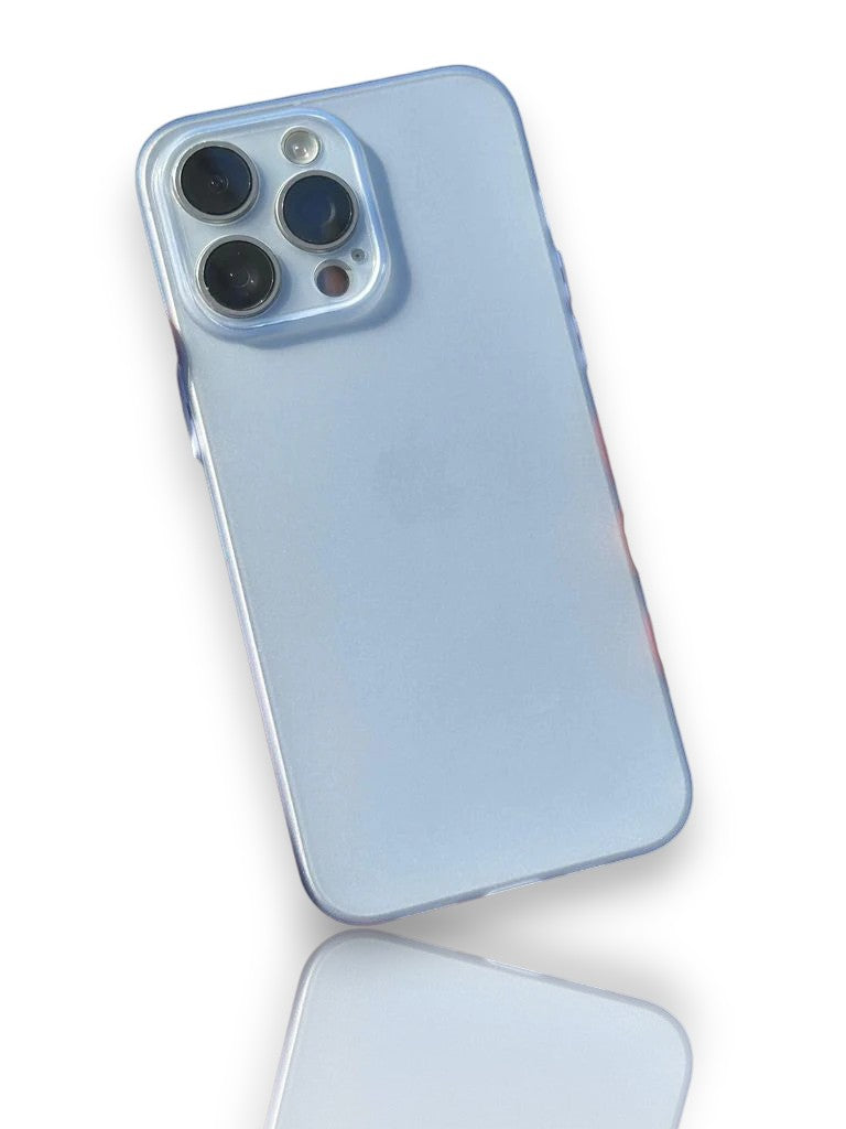 Ultra İnce Mat Silikon Kılıf-Buz Mavisi