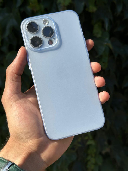Ultra Ince Kılıf Mat Yüzeyli Kamera Korumalı Minimalist Tasarım Kapak-Buz Mavisi