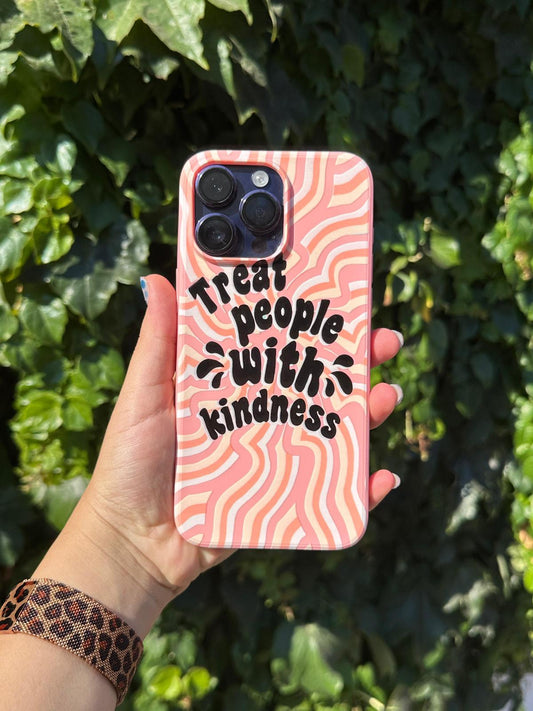 treat people baskılı desenli  süet telefon kılıfı