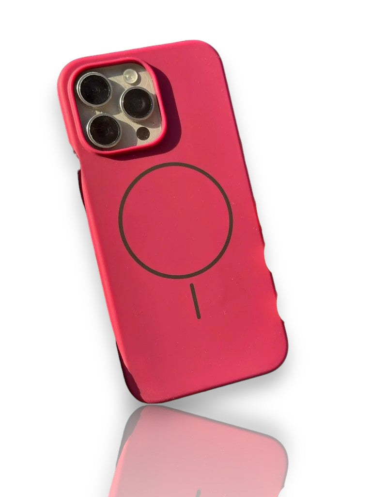 Leke Tutmayan Kadife İç Kaplamalı magsafeli Lansman Kılıf –mürdüm