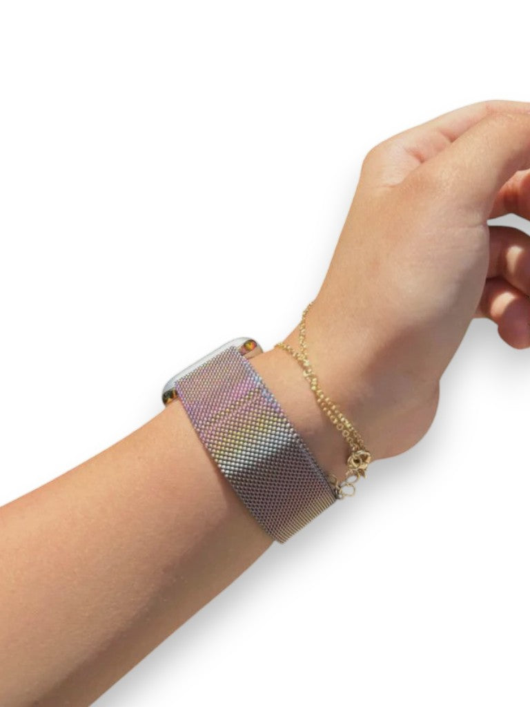 Gökuşağı  Leopar Metal Hasır Kordon (Kopya) (Kopya)