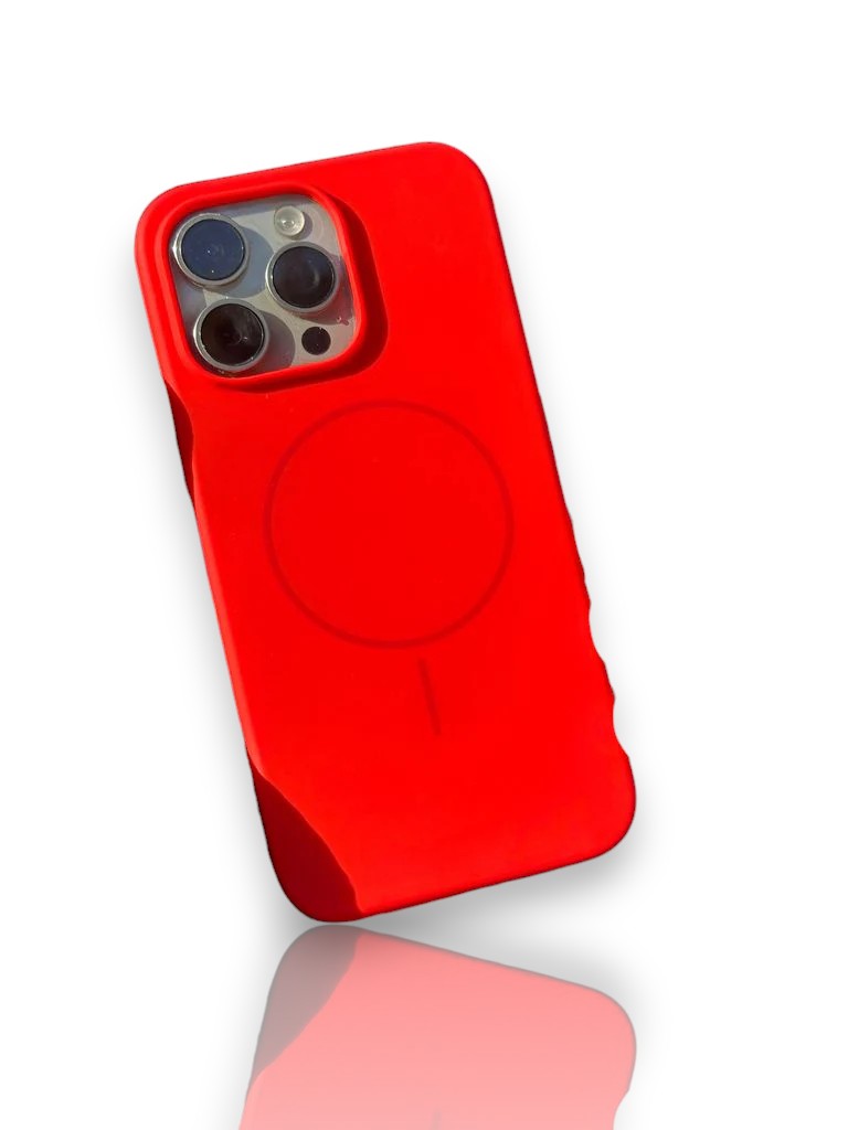 Leke Tutmayan Kadife İç Kaplamalı magsafeli Lansman Kılıf –kırmızı