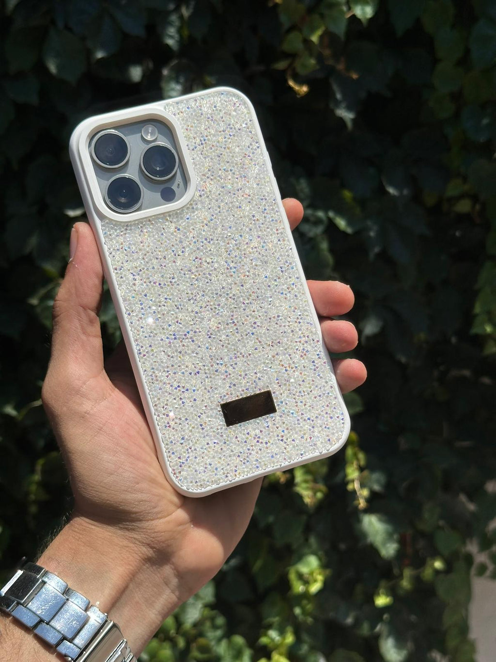 Swarovski Taşlı Şık Telefon Kılıfı-Beyaz