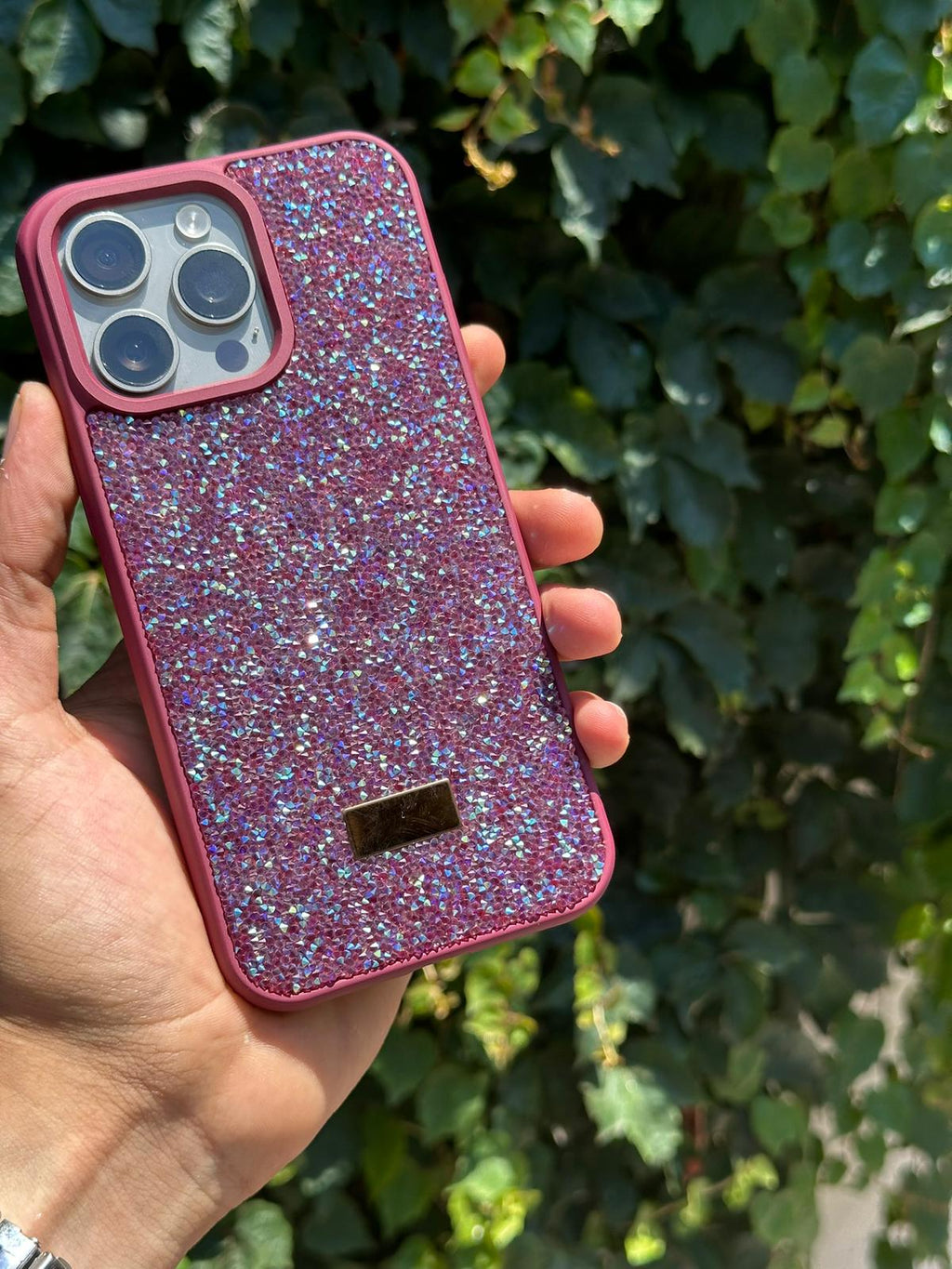 Swarovski Taşlı Şık Telefon Kılıfı-mürdüm