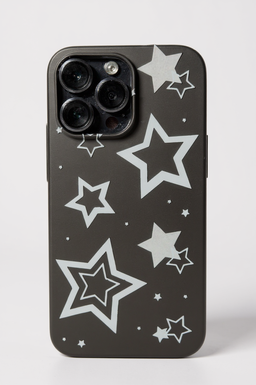 Yıldız Desenli Süet Silikon Kılıf