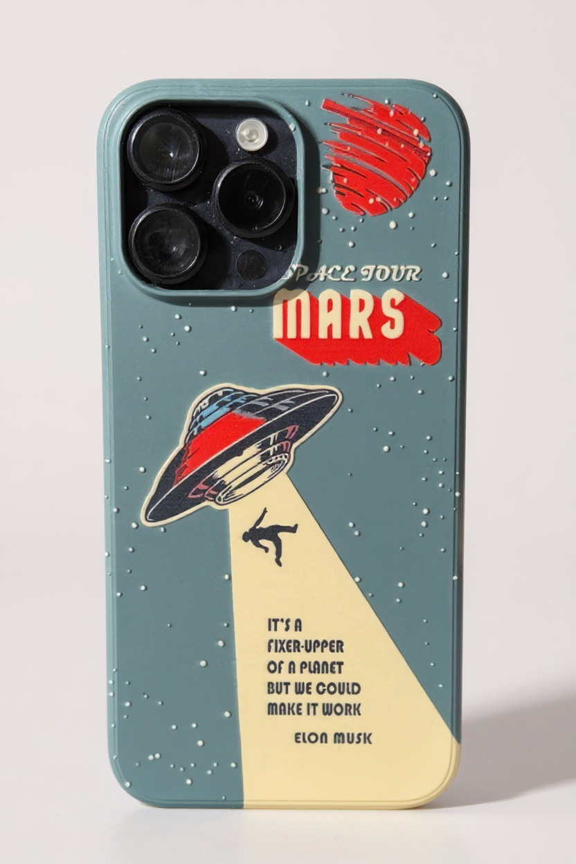 Mars Uzay Turu Temalı süet slikon Kılıf