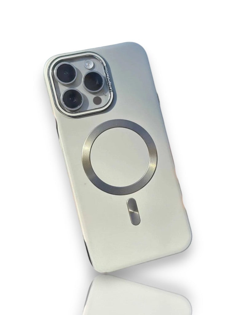 İnce Naturel Titanyum sert mika magsafe kılıf