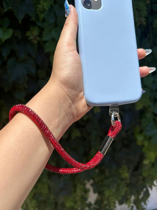 kırmızı swarovski taşlı bilek askısı