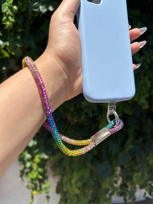 gökkuşağı swarovski taşlı bilek askısı