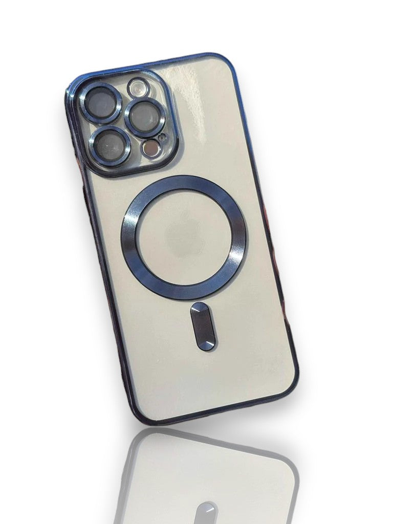 MagSafe Destekli Parlak Telefon Kılıfı-Lacıvert