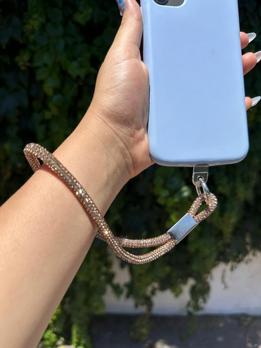 kahverengi swarovski taşlı bilek askısı