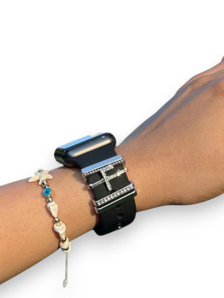 Apple Watch Silver F Harfli Charm Seti