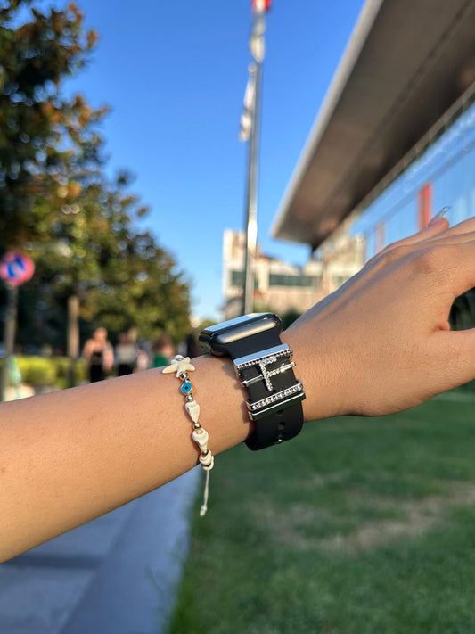 Apple Watch Silver F Harfli Charm Seti