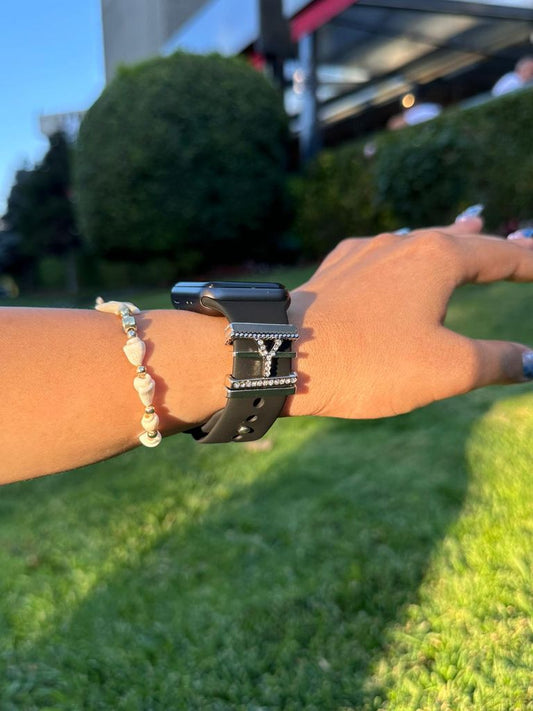Apple Watch Silver Y Harfli Charm Seti