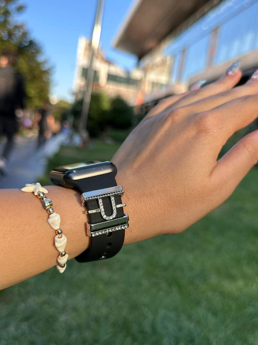 Apple Watch Silver U Harfli Charm Seti