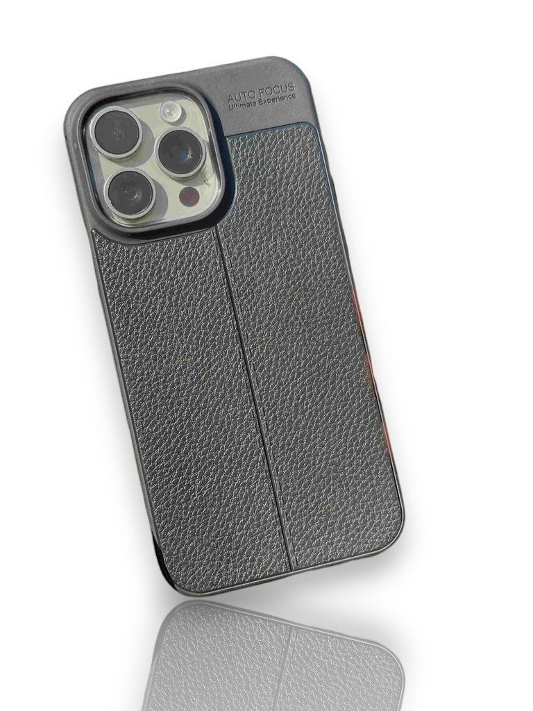 suni deri slikon kılıf-Siyah