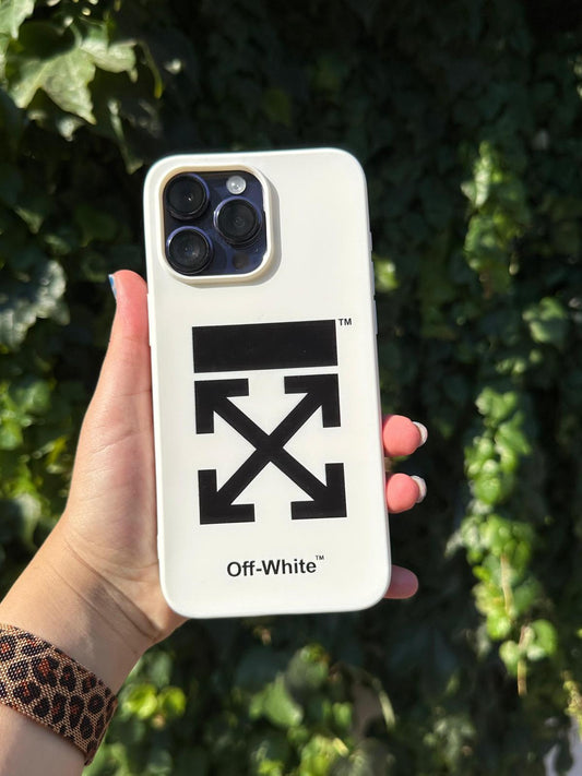 off whıte baskılı desenli  süet telefon kılıfı