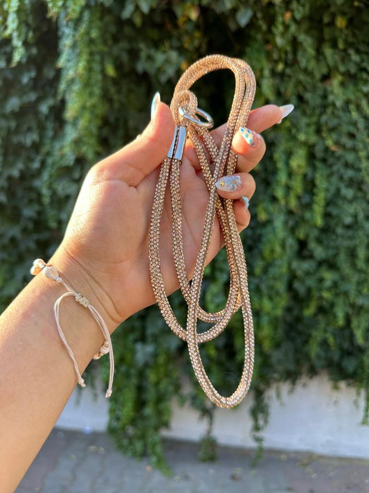 kahverengi swarovski taşlı boyun askısı