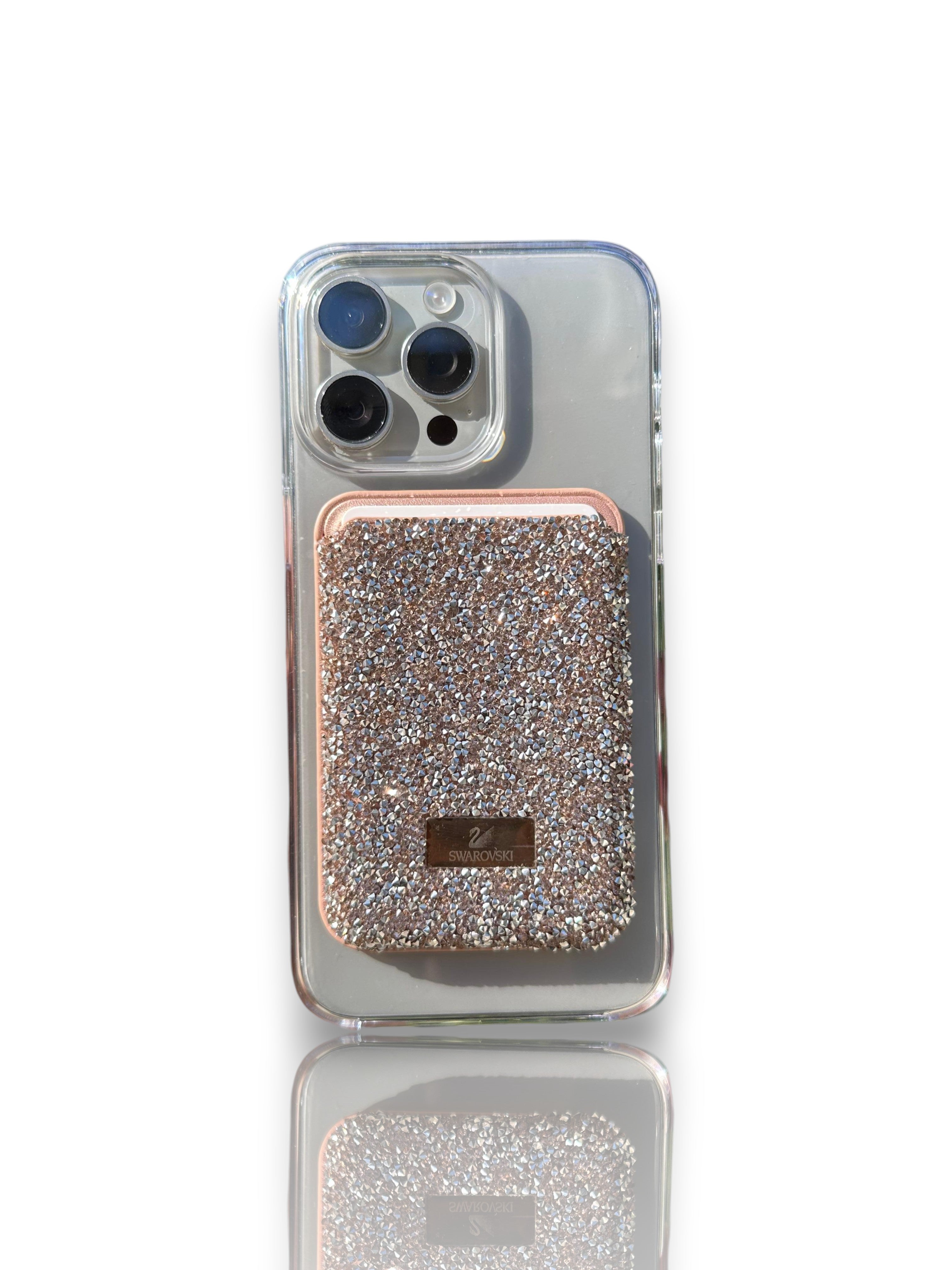 Swarovski Taşlı MagSafe Cüzdan-Çöl Titanyumu
