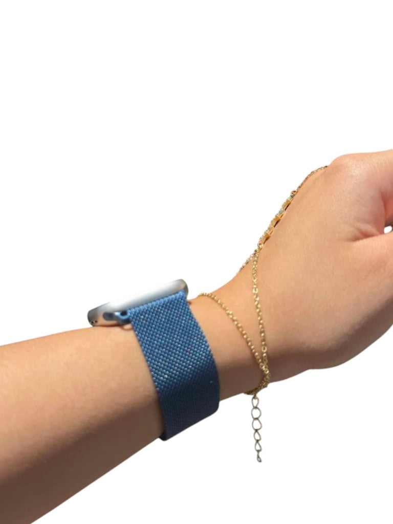 Lacıvert  Leopar Metal Hasır Kordon (Kopya)