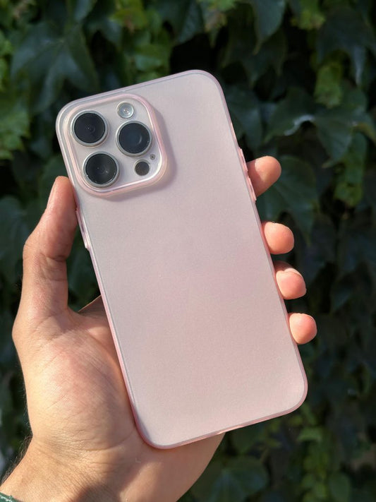 Ultra Ince Kılıf Mat Yüzeyli Kamera Korumalı Minimalist Tasarım Kapak-Pembe