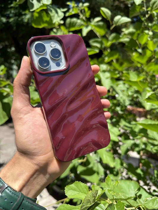 Bordo Kabartmalı Telefon Kılıfı
