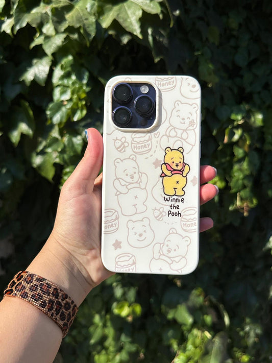 winnıe the pooh desenli  süet telefon kılıfı