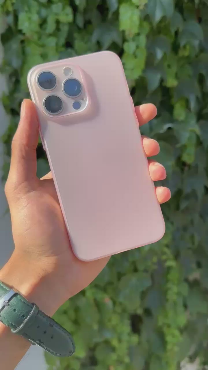 Ultra İnce Mat Silikon Kılıf-Pembe