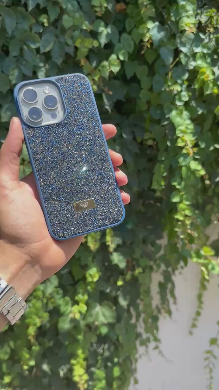 Swarovski Taşlı Şık Telefon Kılıfı-Lacıvert