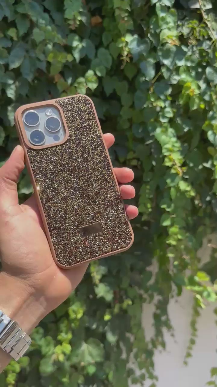 Swarovski Taşlı Şık Telefon Kılıfı-Kahverengi