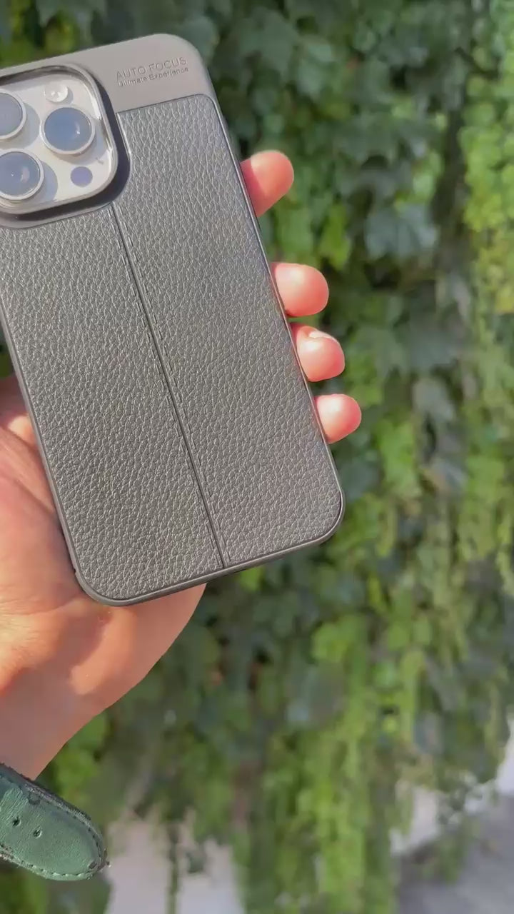 suni deri slikon kılıf-Siyah