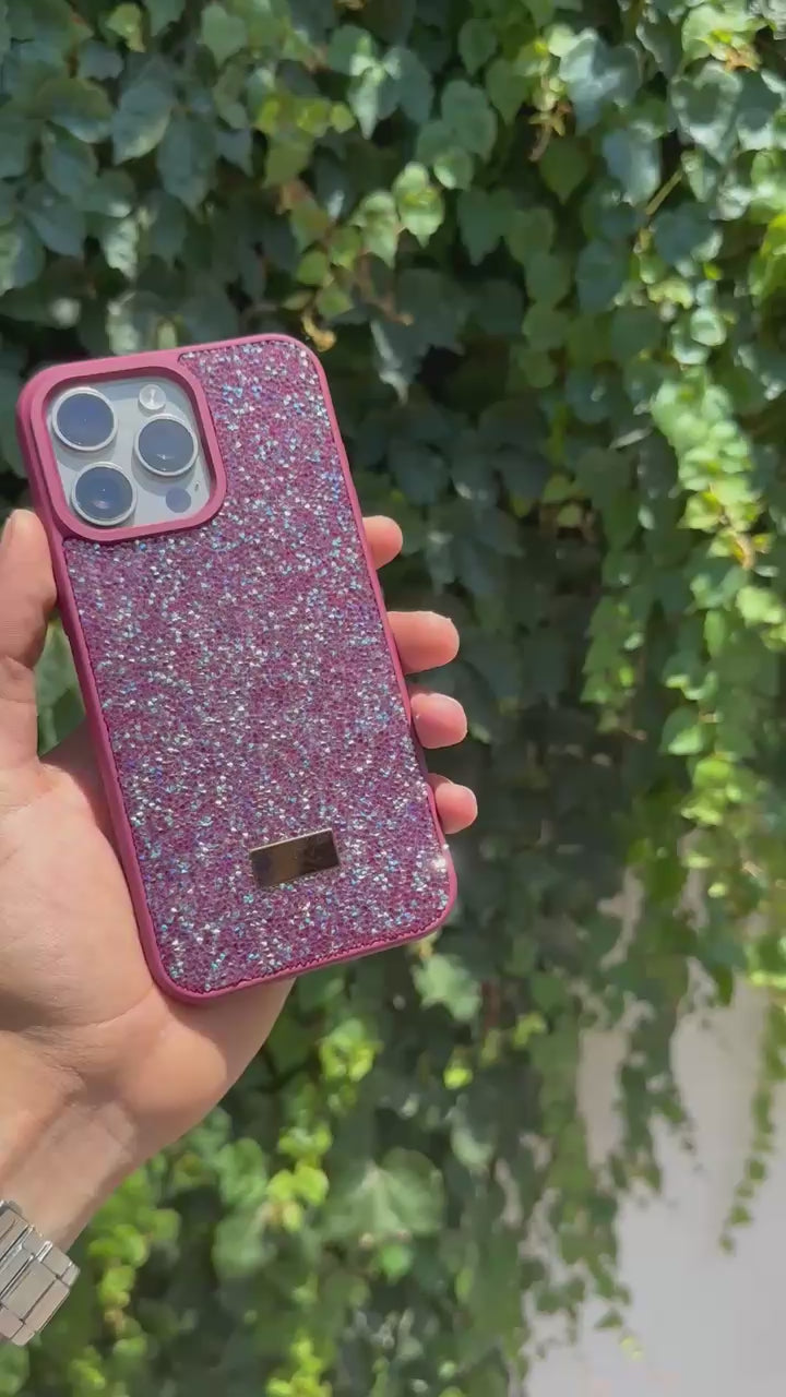 Swarovski Taşlı Şık Telefon Kılıfı-mürdüm
