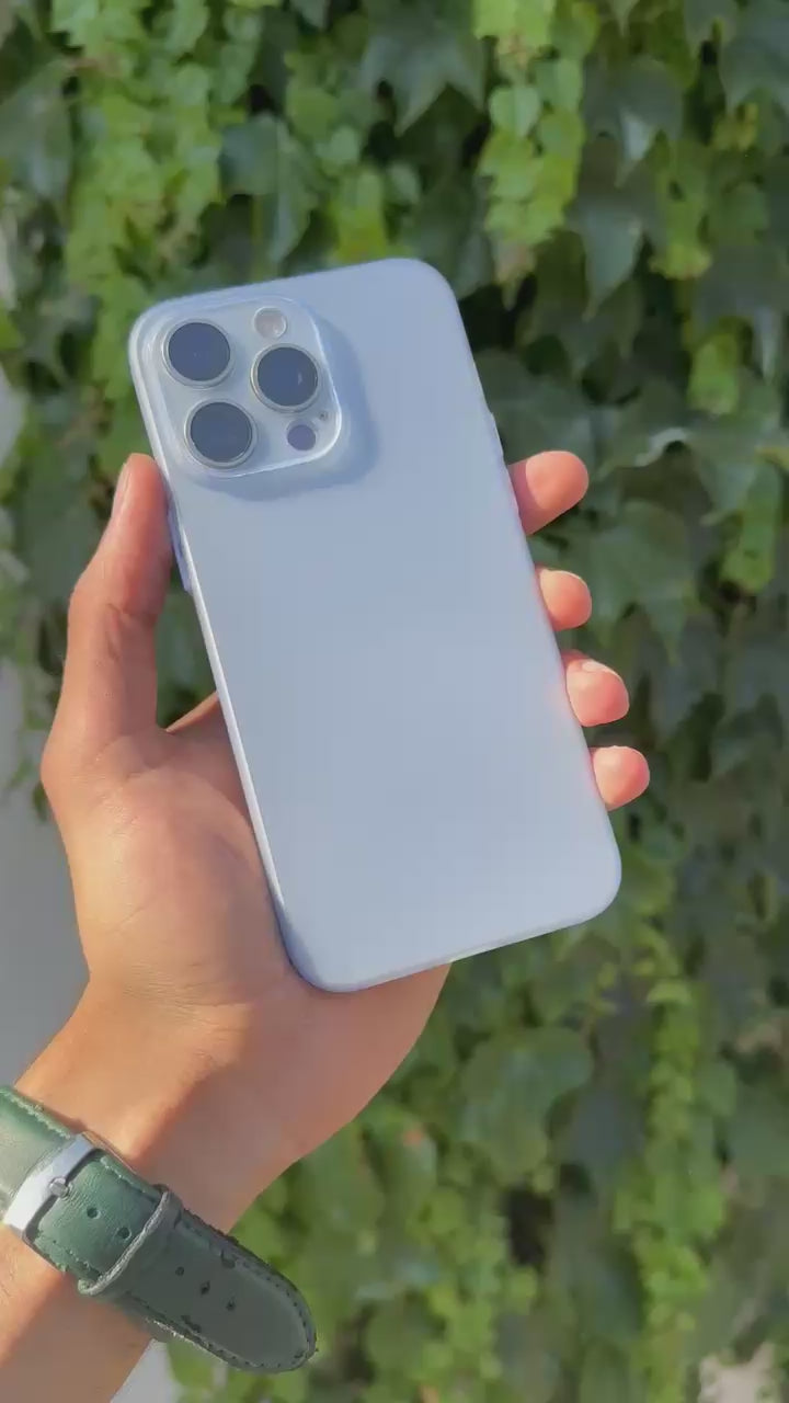 Ultra İnce Mat Silikon Kılıf-Buz Mavisi